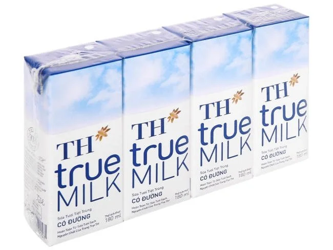 Trên hộp sữa TH True Milk có ghi rõ “sữa tươi tiệt trùng”